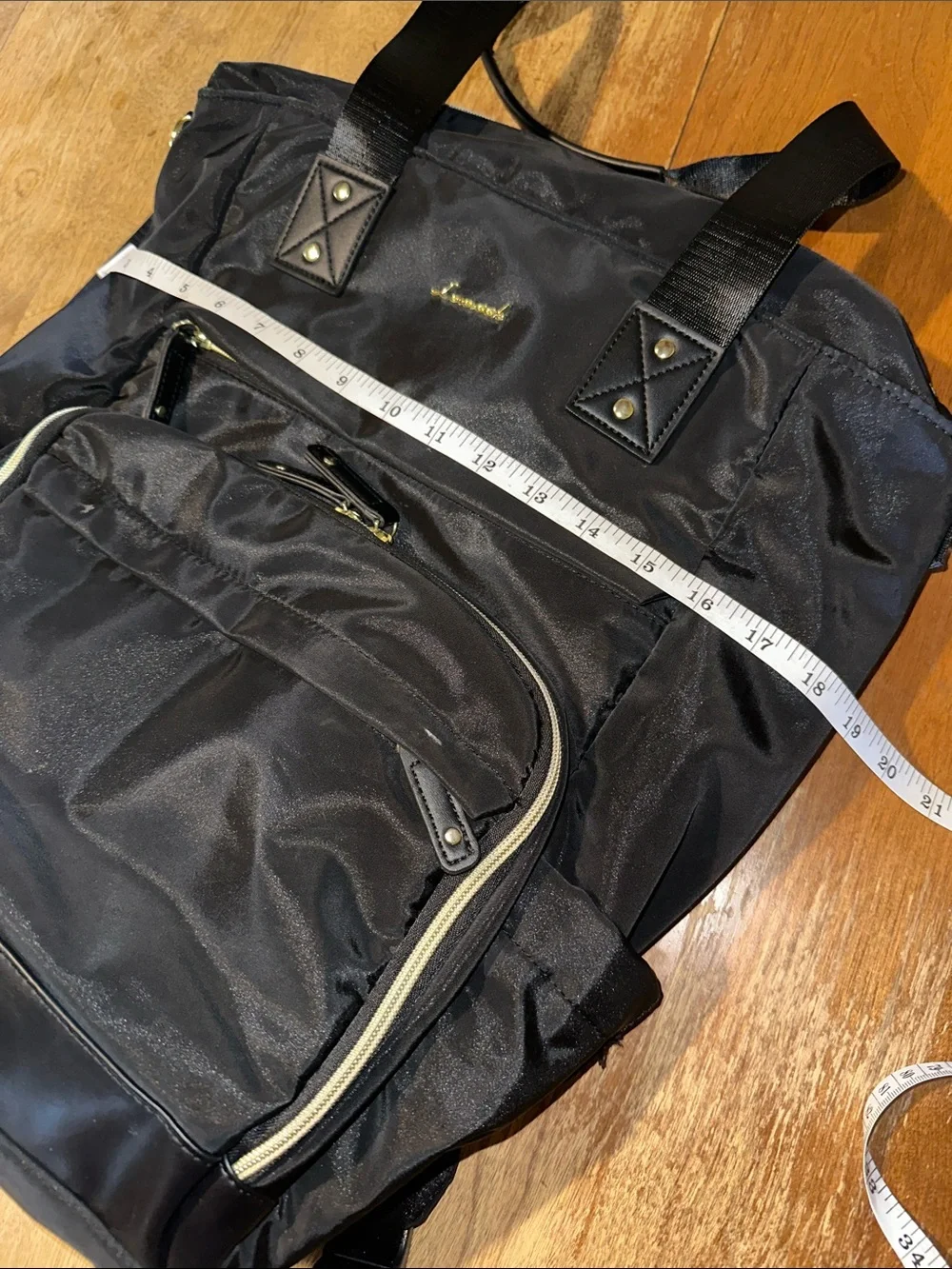 Black Nylon Tote Backpack